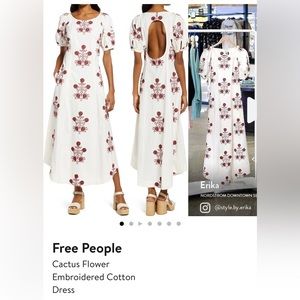 Free People Cactus Flower Embroidered Dress